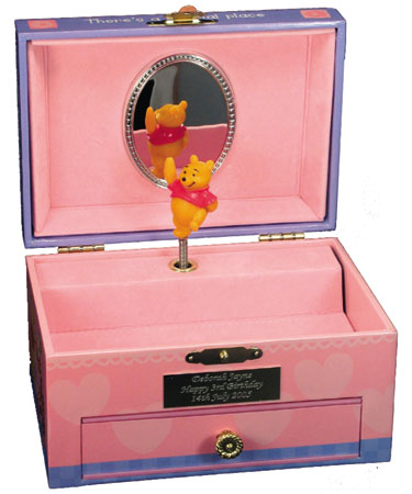Personalised Gift Pooh Bear MUSIC BOX.
