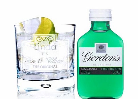 Personalised Gin OClock Glass and Mini Gin Set