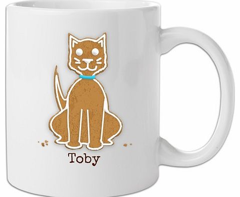 Personalised Gingerbread Cat Mug