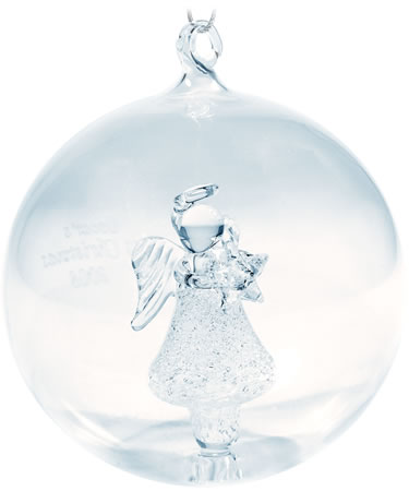 personalised Glass Angel Bauble