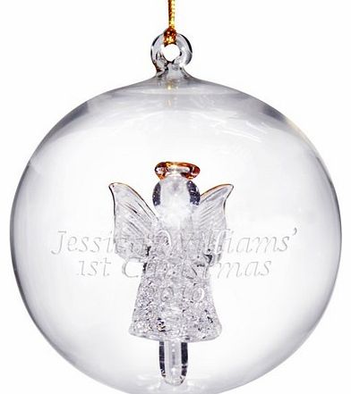Personalised Glass Angel Christmas Bauble