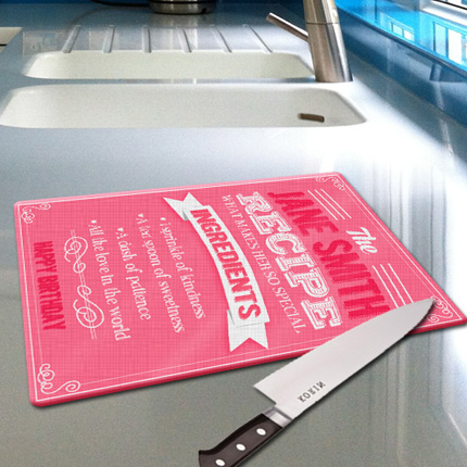 Glass Chopping Board - Pink