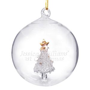 Personalised Glass Christmas Tree Bauble
