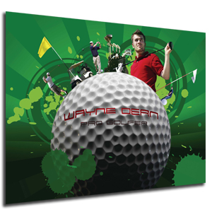 personalised Golf Montage Poster - Black Frame