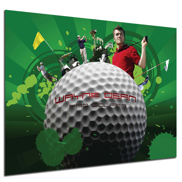 Golf Montage Poster - Gold Frame