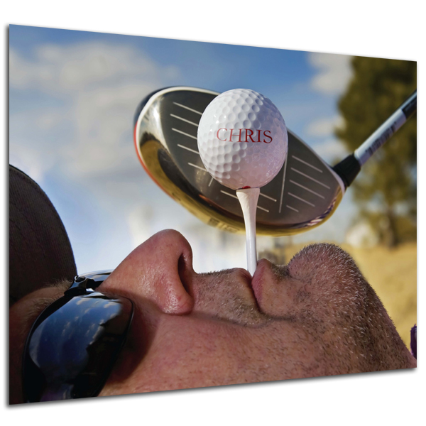 Personalised Golf Tee Poster Gold Frame