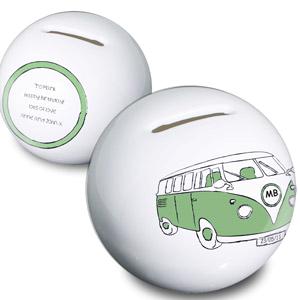 Personalised Green Campervan Moneybox