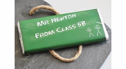 Personalised Green Chalk Board Chocolate Bar