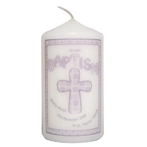 Grey Baptism Candle