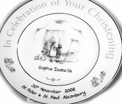 Personalised Hand Painted Christening Plate