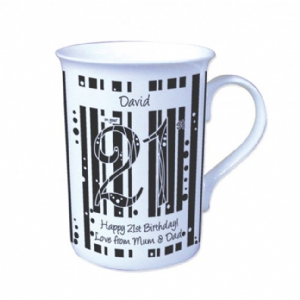 Personalised Happy Birthday Mug - Black And White