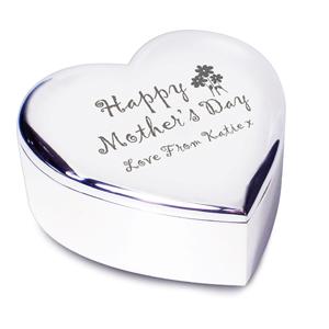 Personalised Happy Mothers Day Heart Trinket
