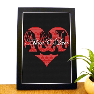 Personalised Heart Poster - Names and Initials