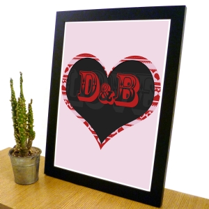 Personalised Heart Print with Couples Initials