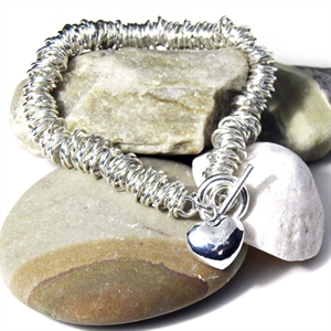 Personalised Heart Silver Bracelet