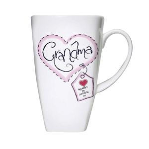 Personalised Heart Stitch Grandma Tall Latte Mug