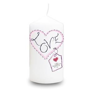 Personalised Heart Stitch Love Candle