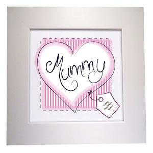 Personalised Heart Stitch Mummy Framed Canvas