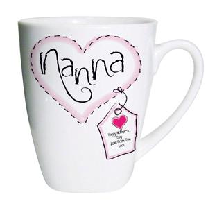 Personalised Heart Stitch Nanna Small Latte Mug
