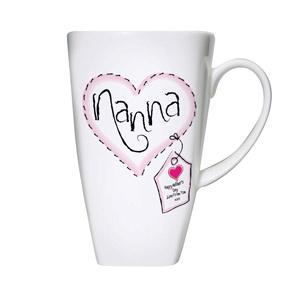 Personalised Heart Stitch Nanna Tall Latte Mug