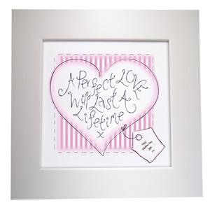 Personalised Heart Stitch Perfect Love Canvas
