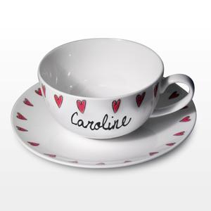 Personalised Hearts Tea Cup and