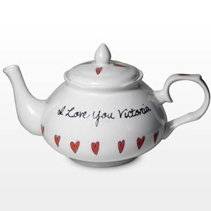 Personalised Hearts Tea Pot