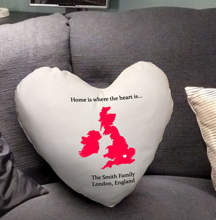Personalised Home is where the Heart is Cushion