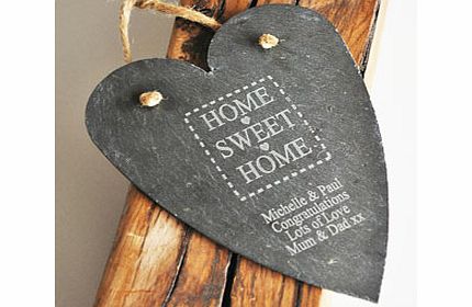 Personalised Home Sweet Home Large Slate Heart