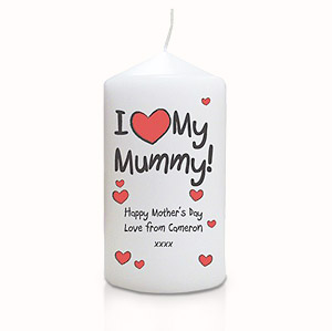Personalised I Heart My Mummy Candle