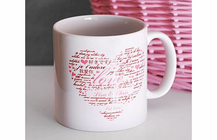 Personalised I Love You Heart Mug