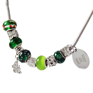 Personalised Jewellery - Emerald Charm Necklace