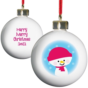 Personalised Jolly Snowman Bauble