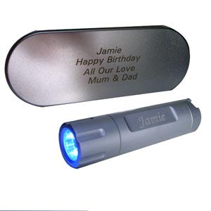 Personalised LED Torch in Tin