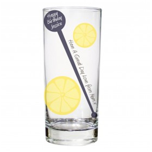 personalised Lemon And Stirrer Hi Ball