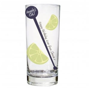 personalised Lime And Stirrer Hi Ball