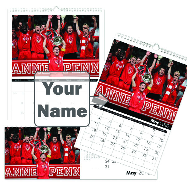 personalised Liverpool Legends Calendar Desktop