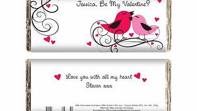 Personalised Love Birds Chocolate Bar