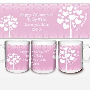 Personalised Love Grows Mug Pink
