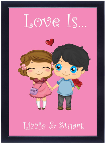 Personalised Love Is Framed Poster