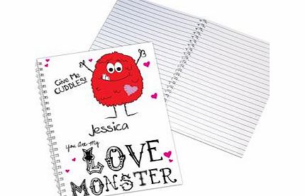 Personalised Love Monster A5 Notebook