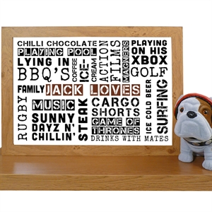 Personalised Loves Typographic Poster