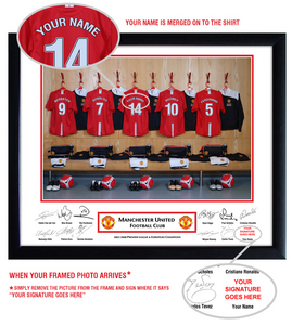 Personalised Manchester United Dressing Room Photo