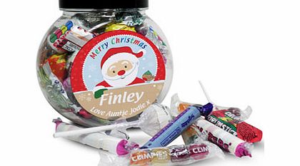 Personalised Merry Christmas Santa Sweet Jar