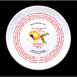Personalised Mince Pie Recipe Plate