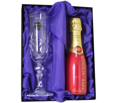 personalised Miniature Crystal Champagne Set