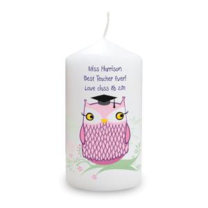 Personalised Miss Owl Candle