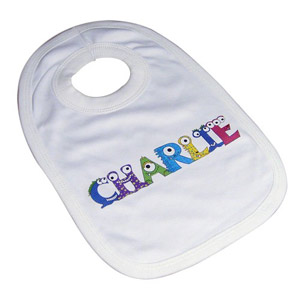 personalised Monster Name Baby Bib