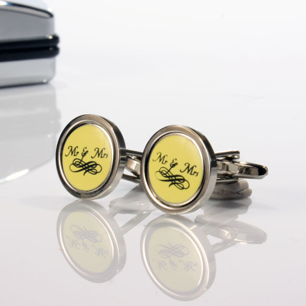 Personalised Mr and Mrs Cufflinks
