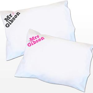 Personalised Mr and Mrs Pillowcases